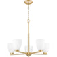 Z-Lite Naya 5-Light Medium Bulb Base Modern Gold Steel Frame Matte Opal Glass Shade Chandelier