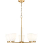 Z-Lite Naya 5-Light Medium Bulb Base Modern Gold Steel Frame Matte Opal Glass Shade Chandelier