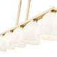 Z-Lite Naya 5-Light Medium Bulb Base Modern Gold Steel Frame Matte Opal Glass Shade Linear Chandelier
