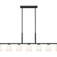 Z-Lite Naya 7-Light Medium Bulb Base Matte Black Steel Frame Matte Opal Glass Shade Linear Chandelier