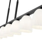 Z-Lite Naya 7-Light Medium Bulb Base Matte Black Steel Frame Matte Opal Glass Shade Linear Chandelier