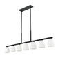 Z-Lite Naya 7-Light Medium Bulb Base Matte Black Steel Frame Matte Opal Glass Shade Linear Chandelier
