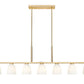 Z-Lite Naya 7-Light Medium Bulb Base Modern Gold Steel Frame Matte Opal Glass Shade Linear Chandelier