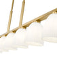 Z-Lite Naya 7-Light Medium Bulb Base Modern Gold Steel Frame Matte Opal Glass Shade Linear Chandelier