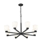 Z-Lite Naya 8-Light Medium Bulb Base Matte Black Steel Frame Matte Opal Glass Shade Chandelier