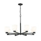 Z-Lite Naya 8-Light Medium Bulb Base Matte Black Steel Frame Matte Opal Glass Shade Chandelier