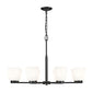 Z-Lite Naya 8-Light Medium Bulb Base Matte Black Steel Frame Matte Opal Glass Shade Chandelier