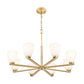Z-Lite Naya 8-Light Medium Bulb Base Modern Gold Steel Frame Matte Opal Glass Shade Chandelier