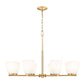 Z-Lite Naya 8-Light Medium Bulb Base Modern Gold Steel Frame Matte Opal Glass Shade Chandelier
