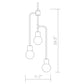 Z-Lite Neutra 12" 3-Light Matte Black and Foundry Brass Chandelier With Opal Glass Shade