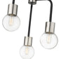 Z-Lite Neutra 14" 3-Light Matte Black and Polished Nickel Semi Flush Mount With Clear Glass Shade