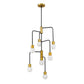 Z-Lite Neutra 23" 7-Light Matte Black and Foundry Brass Chandelier With Opal Glass Shade