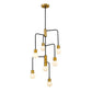 Z-Lite Neutra 23" 7-Light Matte Black and Foundry Brass Chandelier With Opal Glass Shade