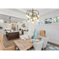 Z-Lite Neutra 27" 9-Light Matte Black and Foundry Brass Chandelier With Opal Glass Shade