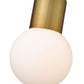 Z-Lite Neutra 6" 1-Light Matte Black and Foundry Brass Mini Pendant Light With Opal Glass Shade