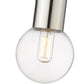 Z-Lite Neutra 6" 1-Light Matte Black and Polished Nickel Mini Pendant Light With Clear Glass Shade