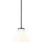 Z-Lite Newbury 10" 1-Light Matte Black Steel Frame Pendant Light With White Opal Glass Shade