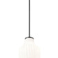 Z-Lite Newbury 10" 1-Light Matte Black Steel Frame Pendant Light With White Opal Glass Shade