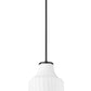 Z-Lite Newbury 10" 1-Light Matte Black Steel Frame Pendant Light With White Opal Glass Shade