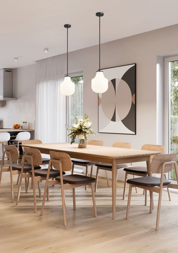 Z-Lite Newbury 10" 1-Light Matte Black Steel Frame Pendant Light With White Opal Glass Shade