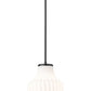 Z-Lite Newbury 10" 1-Light Matte Black Steel Frame Pendant Light With White Opal Glass Shade