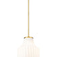 Z-Lite Newbury 10" 1-Light Modern Gold Steel Frame Pendant Light With White Opal Glass Shade