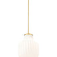 Z-Lite Newbury 10" 1-Light Modern Gold Steel Frame Pendant Light With White Opal Glass Shade