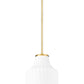 Z-Lite Newbury 10" 1-Light Modern Gold Steel Frame Pendant Light With White Opal Glass Shade