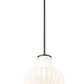 Z-Lite Newbury 13" 1-Light Matte Black Steel Frame Pendant Light With White Opal Glass Shade