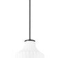 Z-Lite Newbury 13" 1-Light Matte Black Steel Frame Pendant Light With White Opal Glass Shade