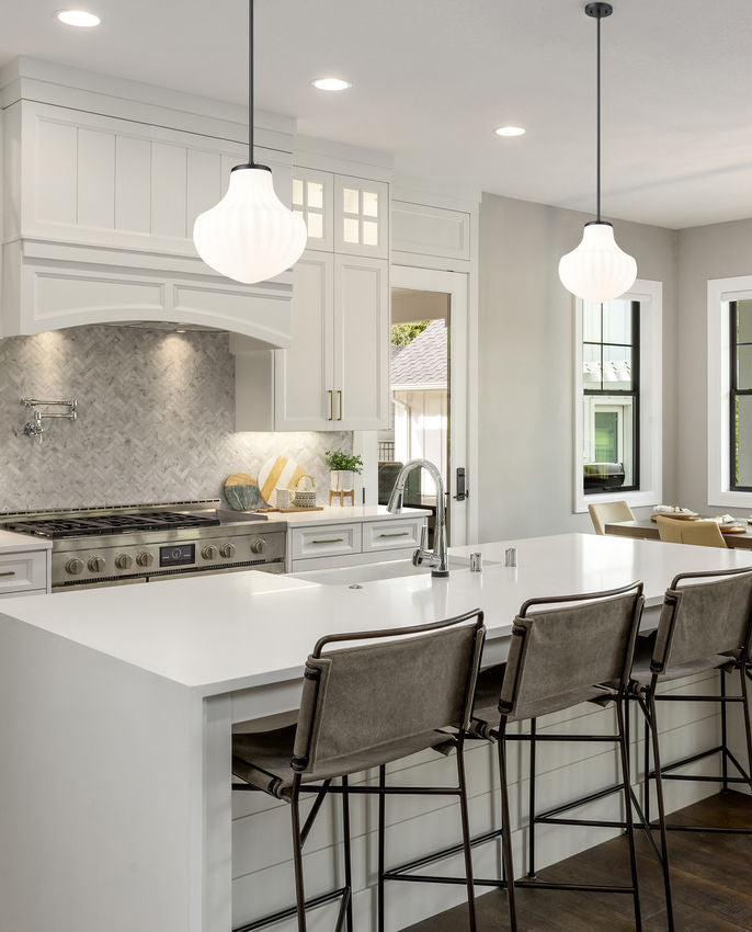 Z-Lite Newbury 13" 1-Light Matte Black Steel Frame Pendant Light With White Opal Glass Shade