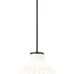 Z-Lite Newbury 13" 1-Light Matte Black Steel Frame Pendant Light With White Opal Glass Shade