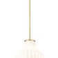 Z-Lite Newbury 13" 1-Light Modern Gold Steel Frame Pendant Light With White Opal Glass Shade
