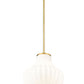 Z-Lite Newbury 13" 1-Light Modern Gold Steel Frame Pendant Light With White Opal Glass Shade