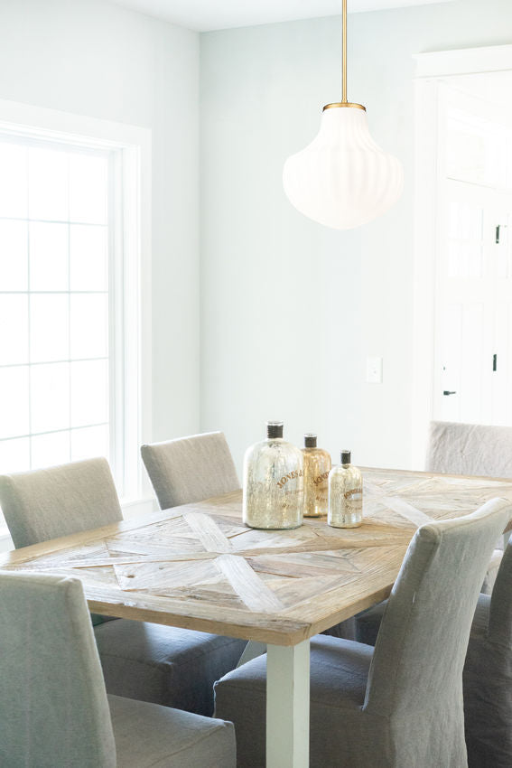 Z-Lite Newbury 13" 1-Light Modern Gold Steel Frame Pendant Light With White Opal Glass Shade