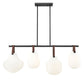 Z-Lite Newbury 13" 4-Light Matte Black Steel Frame Linear Chandelier With White Opal Glass Shade