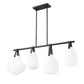 Z-Lite Newbury 13" 4-Light Matte Black Steel Frame Linear Chandelier With White Opal Glass Shade