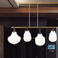 Z-Lite Newbury 13" 4-Light Modern Gold Steel Frame Linear Chandelier With White Opal Glass Shade