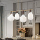 Z-Lite Newbury 13" 4-Light Modern Gold Steel Frame Linear Chandelier With White Opal Glass Shade