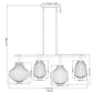 Z-Lite Newbury 13" 4-Light Modern Gold Steel Frame Linear Chandelier With White Opal Glass Shade