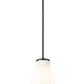Z-Lite Newbury 8" 1-Light Matte Black Steel Frame Pendant Light With White Opal Glass Shade
