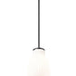 Z-Lite Newbury 8" 1-Light Matte Black Steel Frame Pendant Light With White Opal Glass Shade