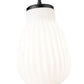 Z-Lite Newbury 8" 1-Light Matte Black Steel Frame Pendant Light With White Opal Glass Shade