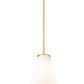 Z-Lite Newbury 8" 1-Light Modern Gold Steel Frame Pendant Light With White Opal Glass Shade