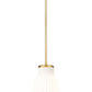 Z-Lite Newbury 8" 1-Light Modern Gold Steel Frame Pendant Light With White Opal Glass Shade