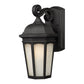 Z-Lite Newport 9" 1-Light Black Outdoor Wall Sconce With White Seedy Glass Shade
