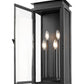 Z-Lite Nova 5018B-BK 4-Light Candelabra Base Black Aluminum Clear Glass Shade Outdoor Wall Light