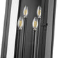 Z-Lite Nova 5018B-BK 4-Light Candelabra Base Black Aluminum Clear Glass Shade Outdoor Wall Light