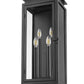 Z-Lite Nova 5018B-BK 4-Light Candelabra Base Black Aluminum Clear Glass Shade Outdoor Wall Light