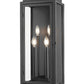 Z-Lite Nova 5018B-BK 4-Light Candelabra Base Black Aluminum Clear Glass Shade Outdoor Wall Light